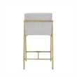 Pemberly Row Modern Fabric Counter Stool in Light Gray with Antique Brass