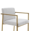 Pemberly Row Modern Fabric Counter Stool in Light Gray with Antique Brass
