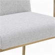 Pemberly Row Modern Fabric Counter Stool in Light Gray with Antique Brass