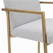 Pemberly Row Modern Fabric Counter Stool in Light Gray with Antique Brass