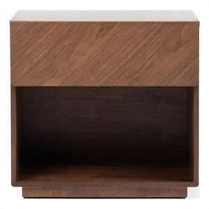 Pemberly Row 1-Drawer Engineered Wood Nightstand in Walnut Finish