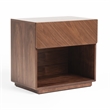 Pemberly Row 1-Drawer Engineered Wood Nightstand in Walnut Finish