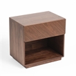 Pemberly Row 1-Drawer Engineered Wood Nightstand in Walnut Finish