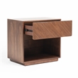 Pemberly Row 1-Drawer Engineered Wood Nightstand in Walnut Finish