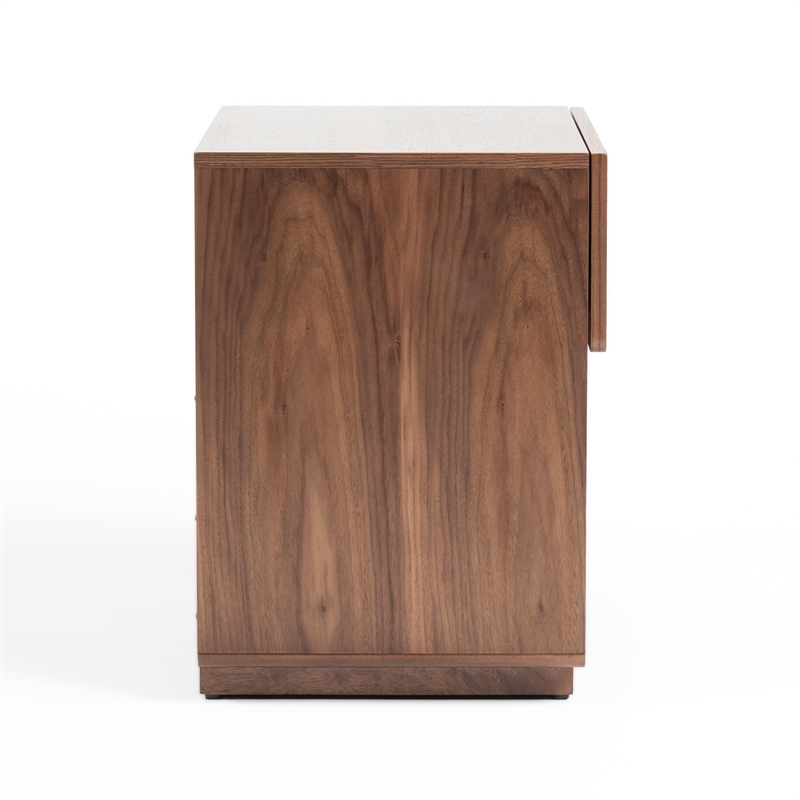 Pemberly Row 1-Drawer Engineered Wood Nightstand in Walnut Finish