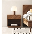Pemberly Row 1-Drawer Engineered Wood Nightstand in Walnut Finish