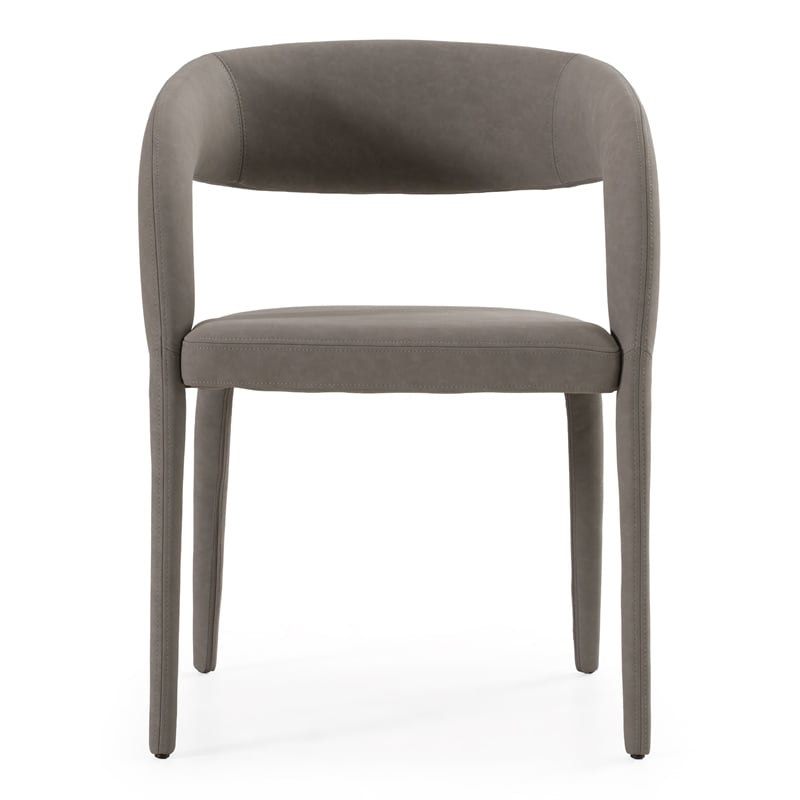 Pemberly Row Faerron Modern Upholstered Dining Chair in Gray Leatherette