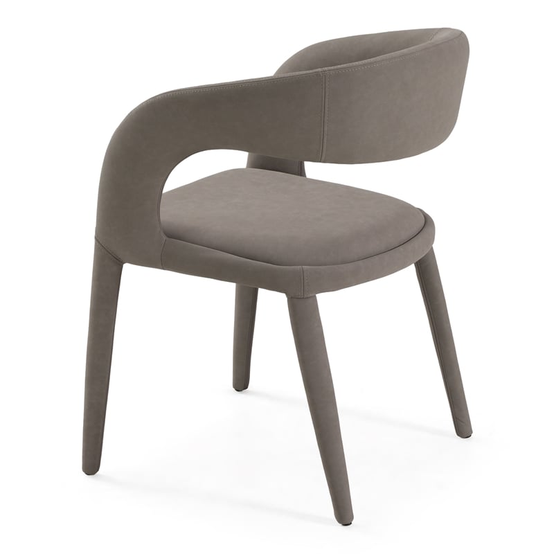 Pemberly Row Faerron Modern Upholstered Dining Chair in Gray Leatherette
