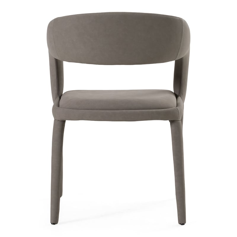 Pemberly Row Faerron Modern Upholstered Dining Chair in Gray Leatherette