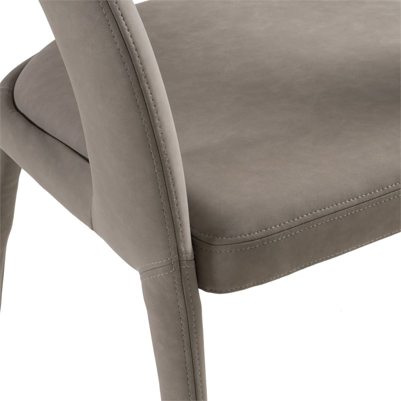 Pemberly Row Faerron Modern Upholstered Dining Chair in Gray Leatherette