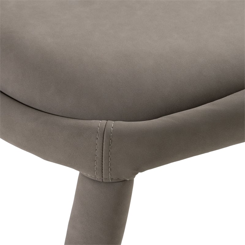 Pemberly Row Faerron Modern Upholstered Dining Chair in Gray Leatherette