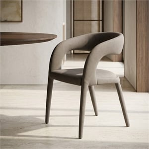 Pemberly Row Faerron Modern Upholstered Dining Chair in Gray Leatherette