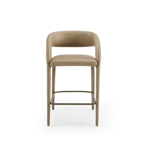 Pemberly Row Faerron Upholstered Tan Counter Chair with Iron Frame