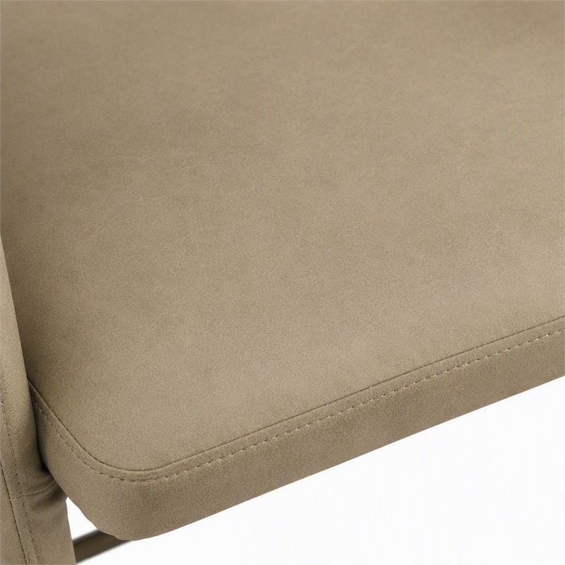 Pemberly Row Faerron Upholstered Tan Counter Chair with Iron Frame