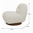 Pemberly Row Modern Cream Fabric Swivel Chair with Low-Slung Back