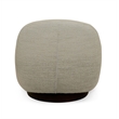 Pemberly Row Modern Cream Fabric Swivel Chair with Low-Slung Back