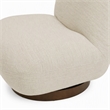 Pemberly Row Modern Cream Fabric Swivel Chair with Low-Slung Back