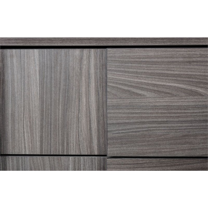 Pemberly Row 6-Drawer Modern Wood Dresser in Matte Grey Finish