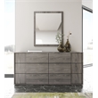 Pemberly Row 6-Drawer Modern Wood Dresser in Matte Grey Finish