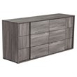 Pemberly Row 6-Drawer Modern Wood Dresser in Matte Grey Finish