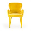 Pemberly Row Mid-Century Yellow Upholstered Metal Dining Chair