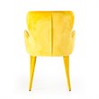 Pemberly Row Mid-Century Yellow Upholstered Metal Dining Chair