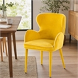 Pemberly Row Mid-Century Yellow Upholstered Metal Dining Chair