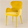 Pemberly Row Mid-Century Yellow Upholstered Metal Dining Chair