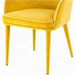 Pemberly Row Mid-Century Yellow Upholstered Metal Dining Chair