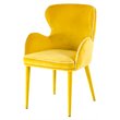 Pemberly Row Mid-Century Yellow Upholstered Metal Dining Chair