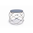 Pemberly Row End Table with Smoked Glass Top & Stainless Steel Base
