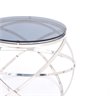 Pemberly Row End Table with Smoked Glass Top & Stainless Steel Base