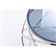 Pemberly Row End Table with Smoked Glass Top & Stainless Steel Base