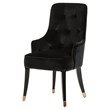 Pemberly Row Modern Black Velvet Dining Chair with Gold Accent Legs