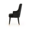 Pemberly Row Modern Black Velvet Dining Chair with Gold Accent Legs