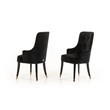 Pemberly Row Modern Black Velvet Dining Chair with Gold Accent Legs