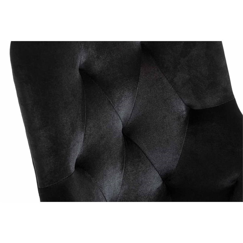 Pemberly Row Modern Black Velvet Dining Chair with Gold Accent Legs