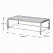 Pemberly Row Modern Stainless Steel & Gray Glass Coffee Table in Silver