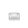 Pemberly Row Modern Stainless Steel & Gray Glass Coffee Table in Silver