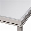 Pemberly Row Modern Stainless Steel & Gray Glass Coffee Table in Silver