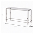Pemberly Row Modern Stainless Steel & Gray Glass Console Table in Silver