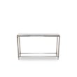 Pemberly Row Modern Stainless Steel & Gray Glass Console Table in Silver