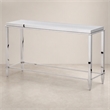 Pemberly Row Modern Stainless Steel & Gray Glass Console Table in Silver