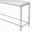 Pemberly Row Modern Stainless Steel & Gray Glass Console Table in Silver
