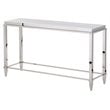 Pemberly Row Modern Stainless Steel & Gray Glass Console Table in Silver