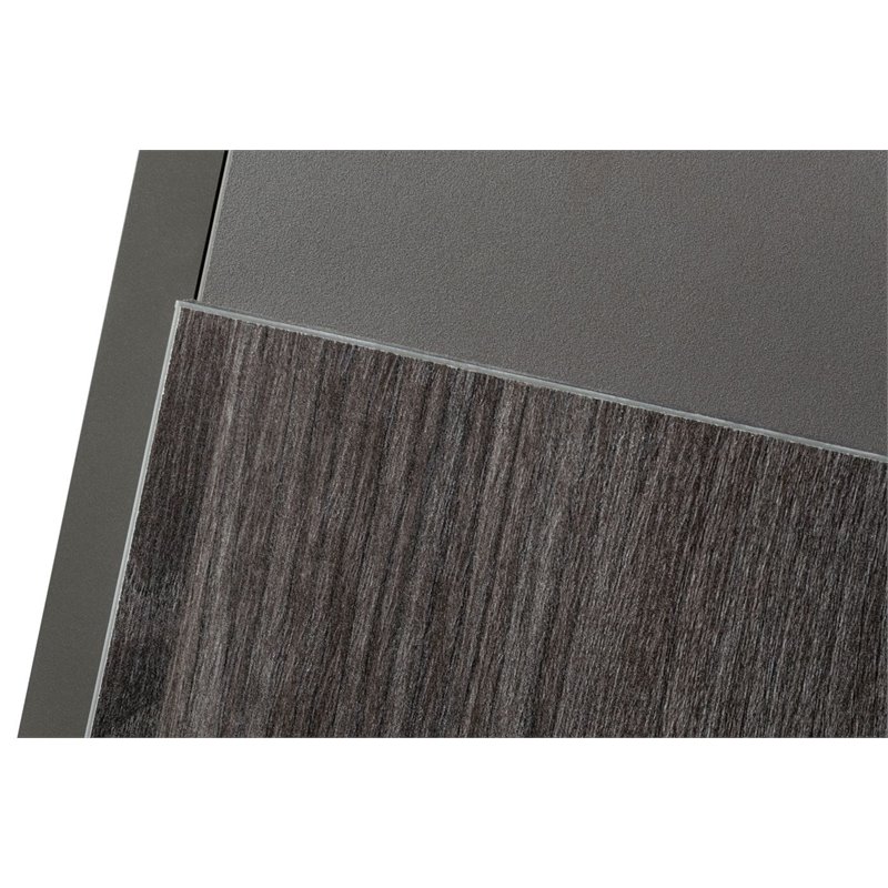 Pemberly Row 5-Drawer Modern MDF Wood Chest in Elm & Matte Gray