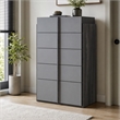 Pemberly Row 5-Drawer Modern MDF Wood Chest in Elm & Matte Gray