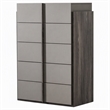 Pemberly Row 5-Drawer Modern MDF Wood Chest in Elm & Matte Gray