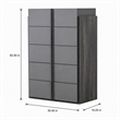 Pemberly Row 5-Drawer Modern MDF Wood Chest in Elm & Matte Gray