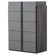 Pemberly Row 5-Drawer Modern MDF Wood Chest in Elm & Matte Gray